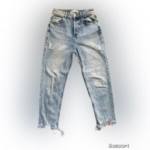 Zara Light Blue high-rise Boyfriend Jeans
